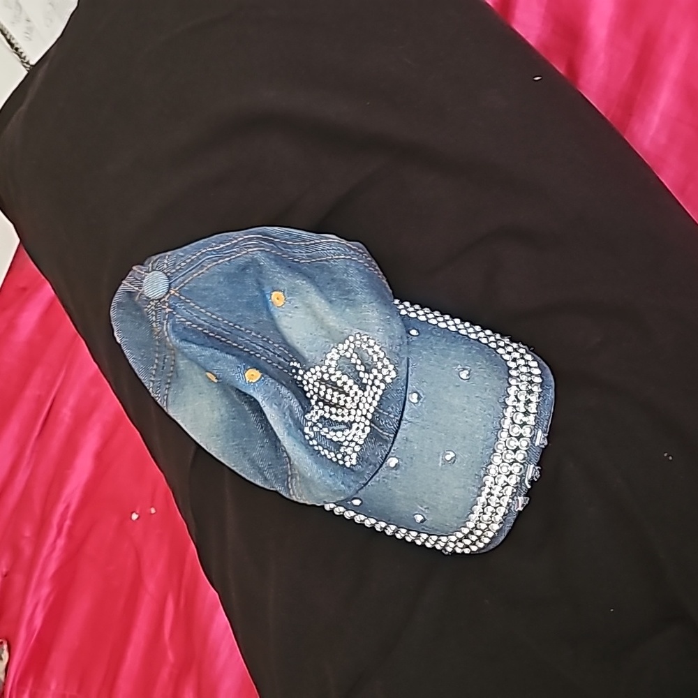 Never worn denim hat with Crown.